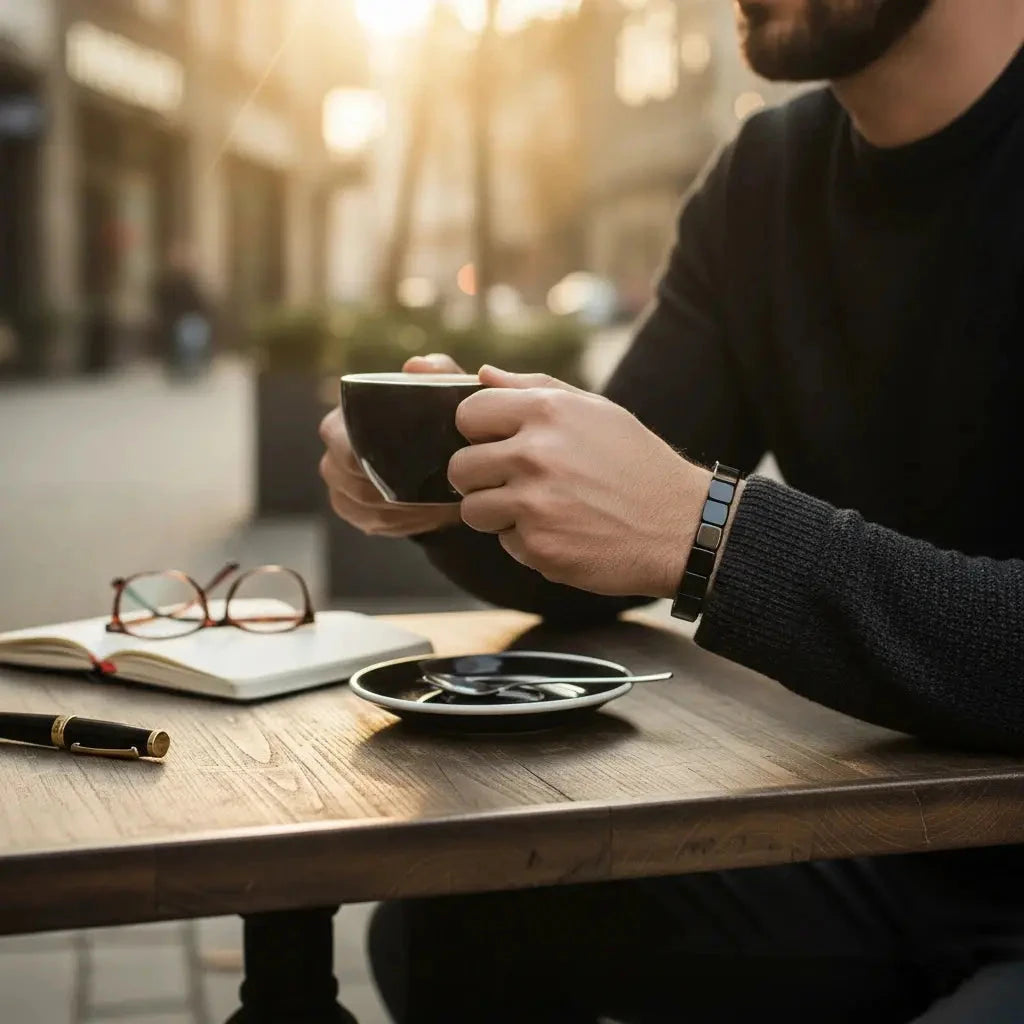 Cross-border hot sale black gallstone hematite health care magnetic therapy bracelet DIY handmade jewelry bracelet factory direct wholesale NEYROS