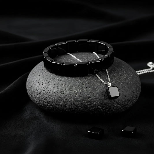 Cross-border hot sale black gallstone hematite health care magnetic therapy bracelet DIY handmade jewelry bracelet factory direct wholesale NEYROS