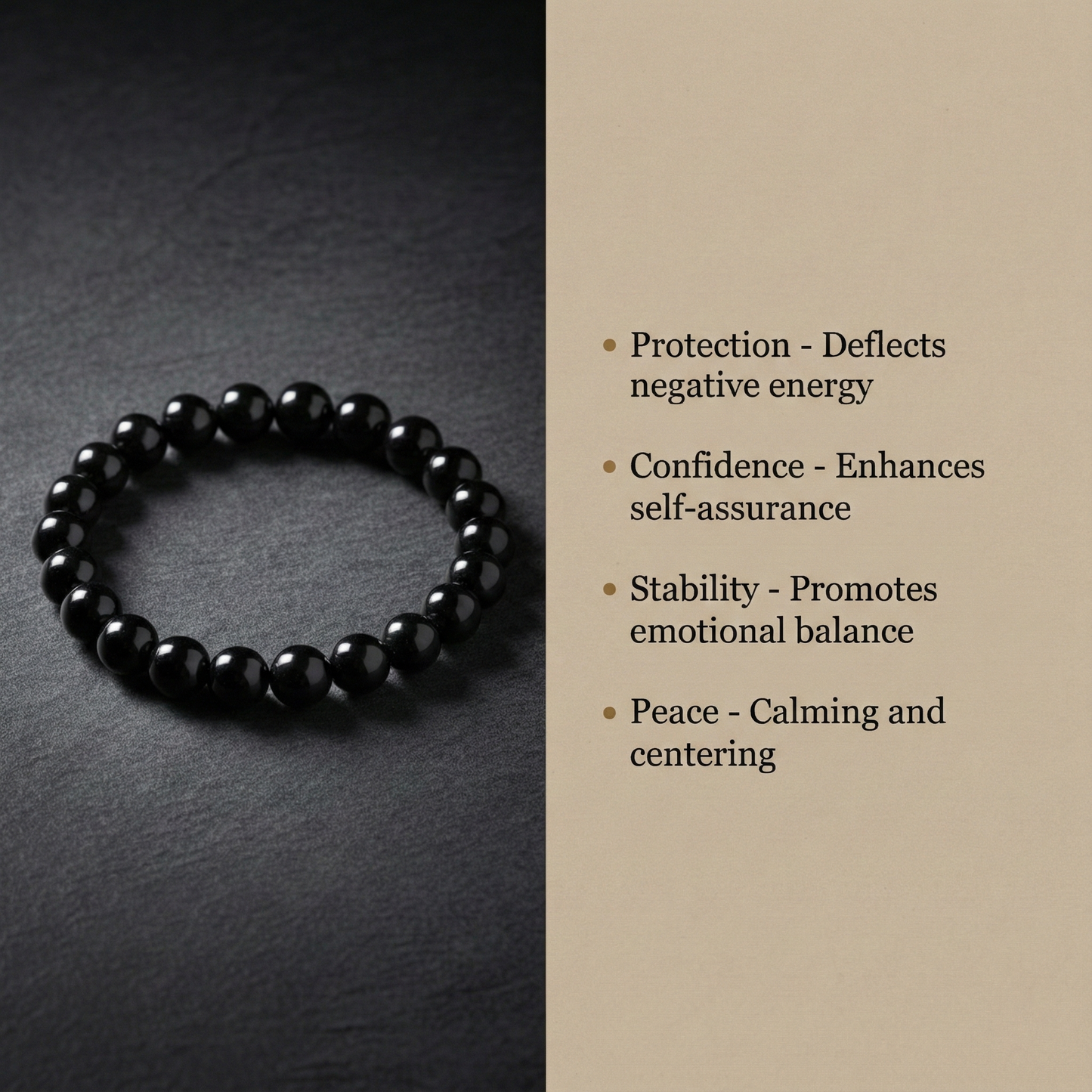 HEMATITE ANKLET - MIDNIGHT BLACK STONE NEYROS