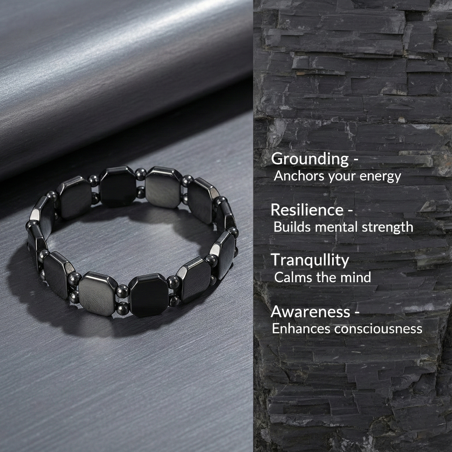 HEMATITE BRACELET - HELIX TWISTED BEAD NEYROS