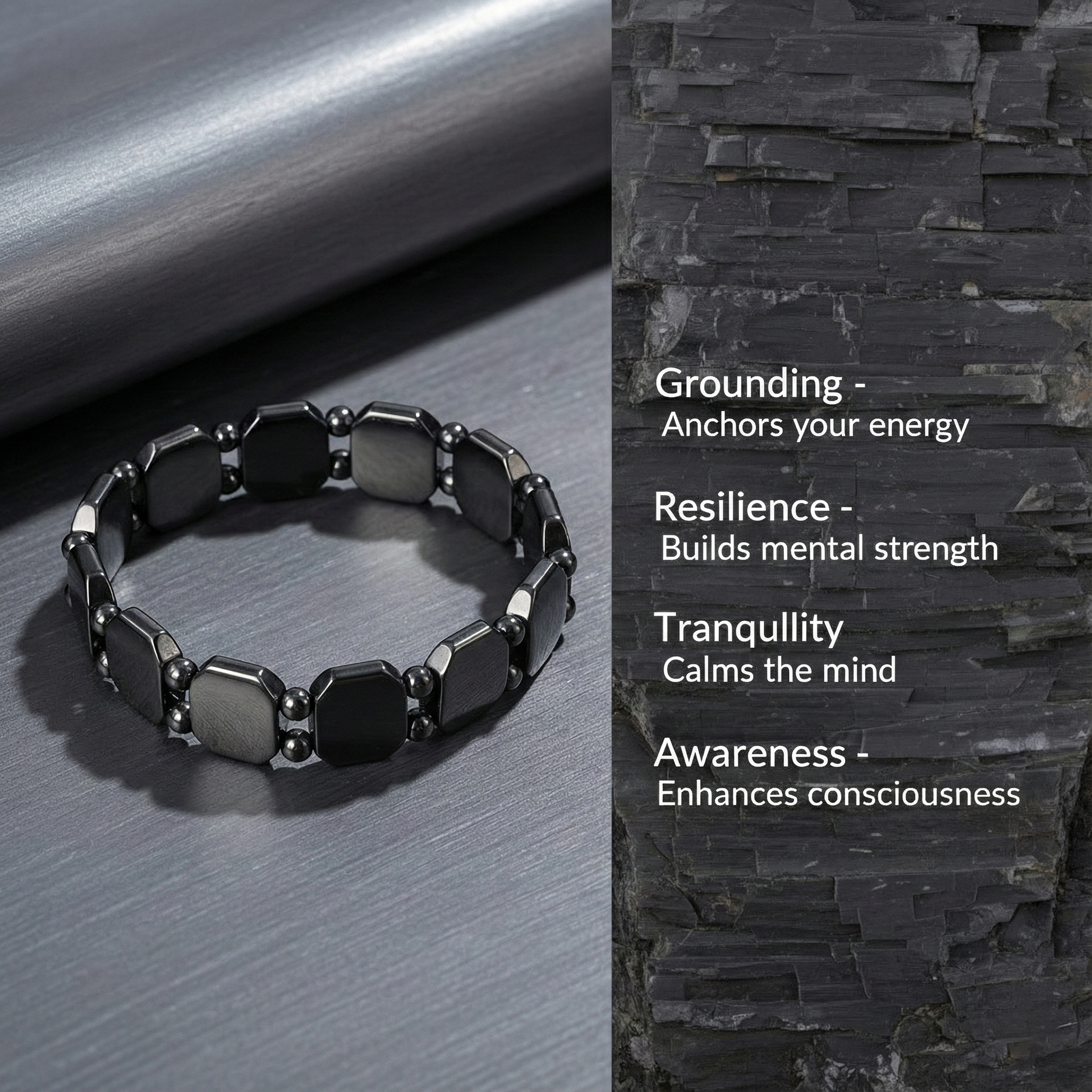 HEMATITE BRACELET - HELIX TWISTED BEAD NEYROS