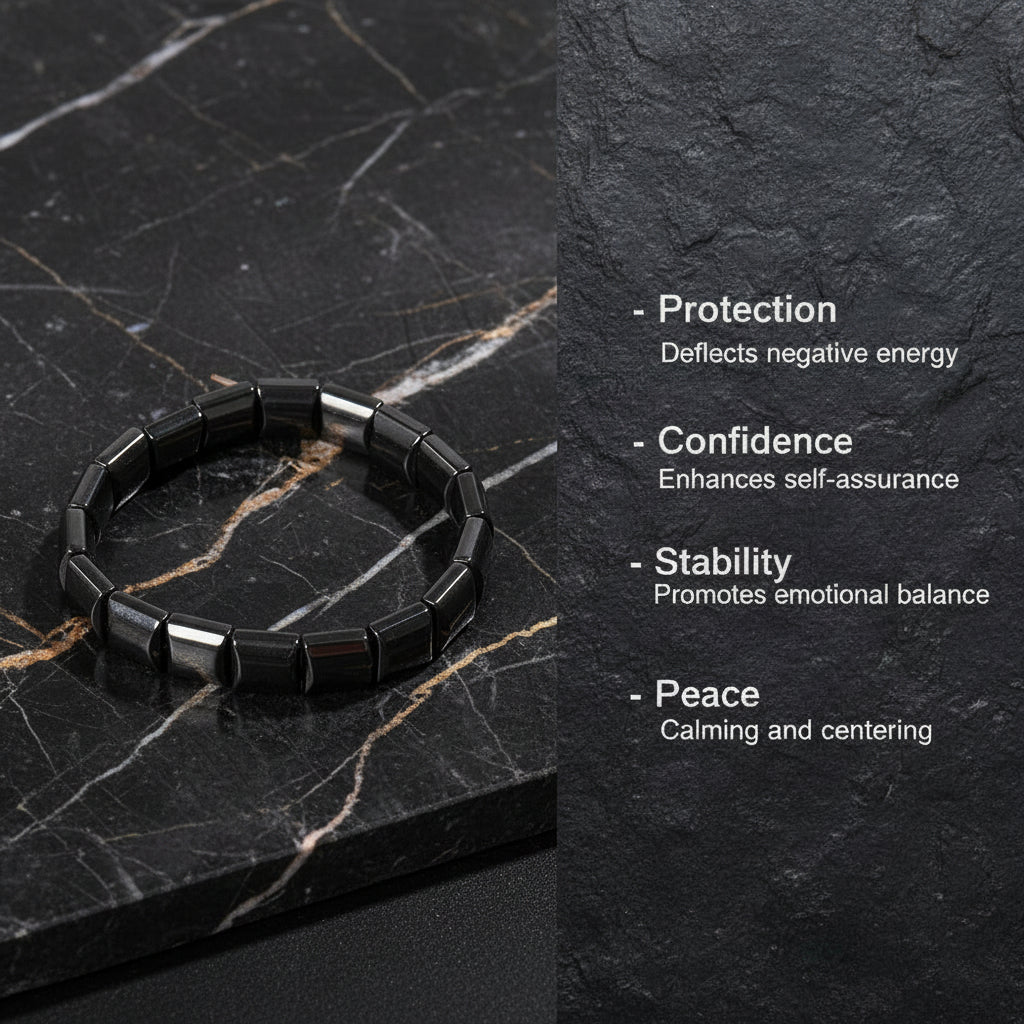 HEMATITE BRACELET - MODERN RECTANGULAR BEAD NEYROS