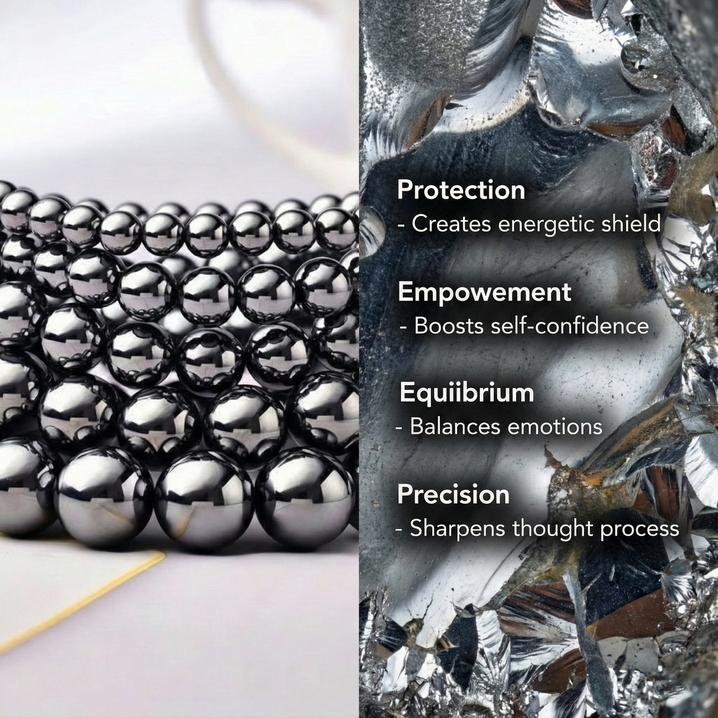 HEMATITE BRACELET SET - CLASSIC 5-PIECE STACK NEYROS