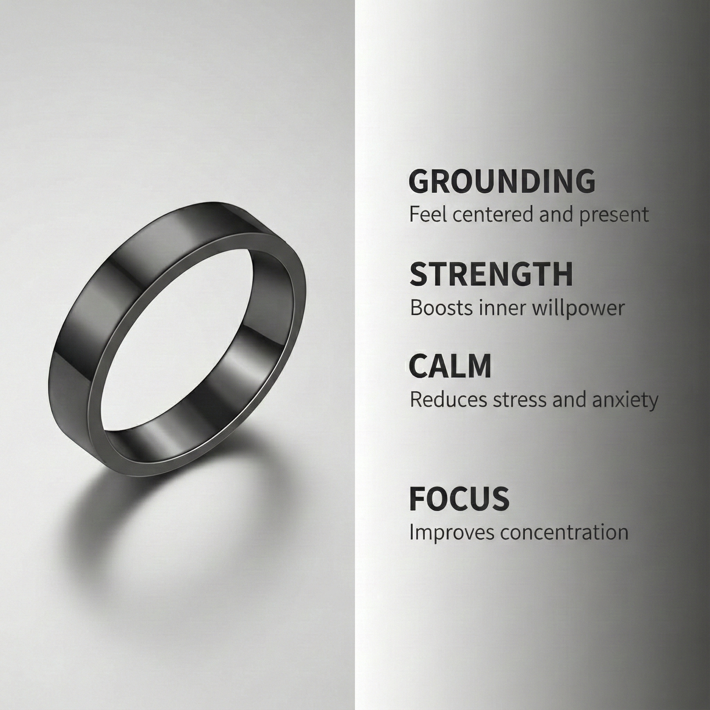 HEMATITE RING - FLAT BAND NEYROS