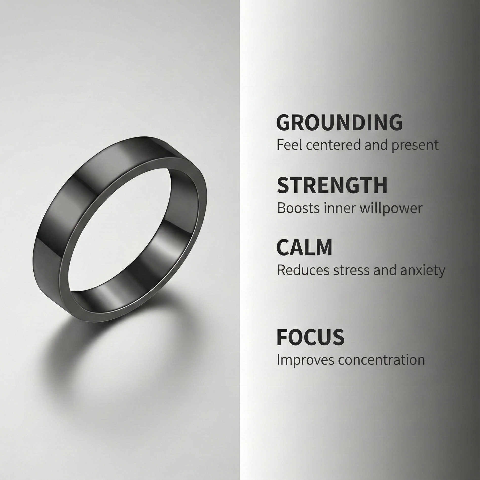 HEMATITE RING - FLAT BAND NEYROS