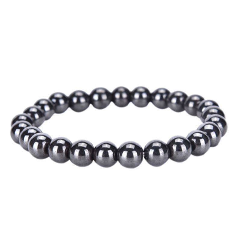 跨境新品 黑曜石赤铁矿磁性脚链 亚马逊爆款 欧美饰品手工制作